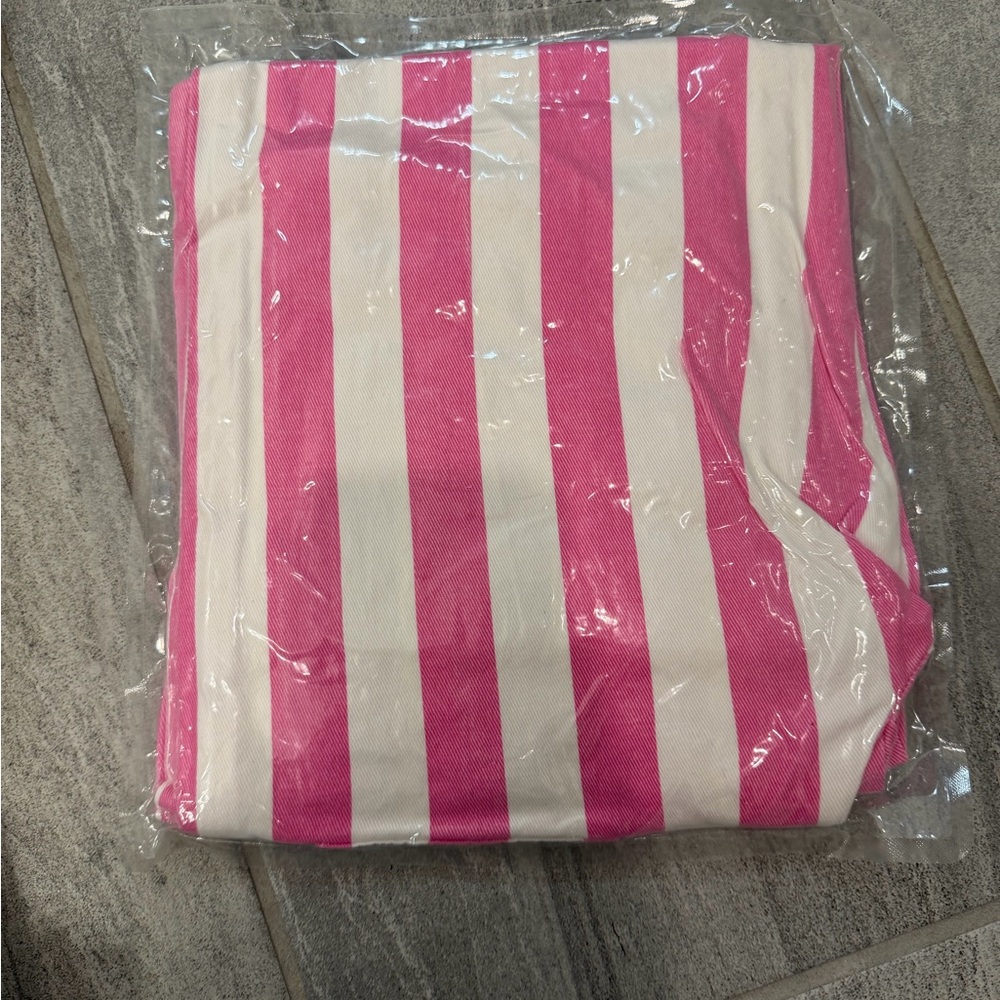 Pink & White Striped Cropped Wide-Leg Pants- BRAND NEW, size 2 - Picture 7 of 8